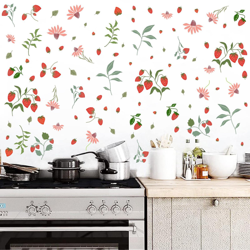 Barri Design Nursery Girls Room strawberry stickers create cozy, friendly decor for kids.