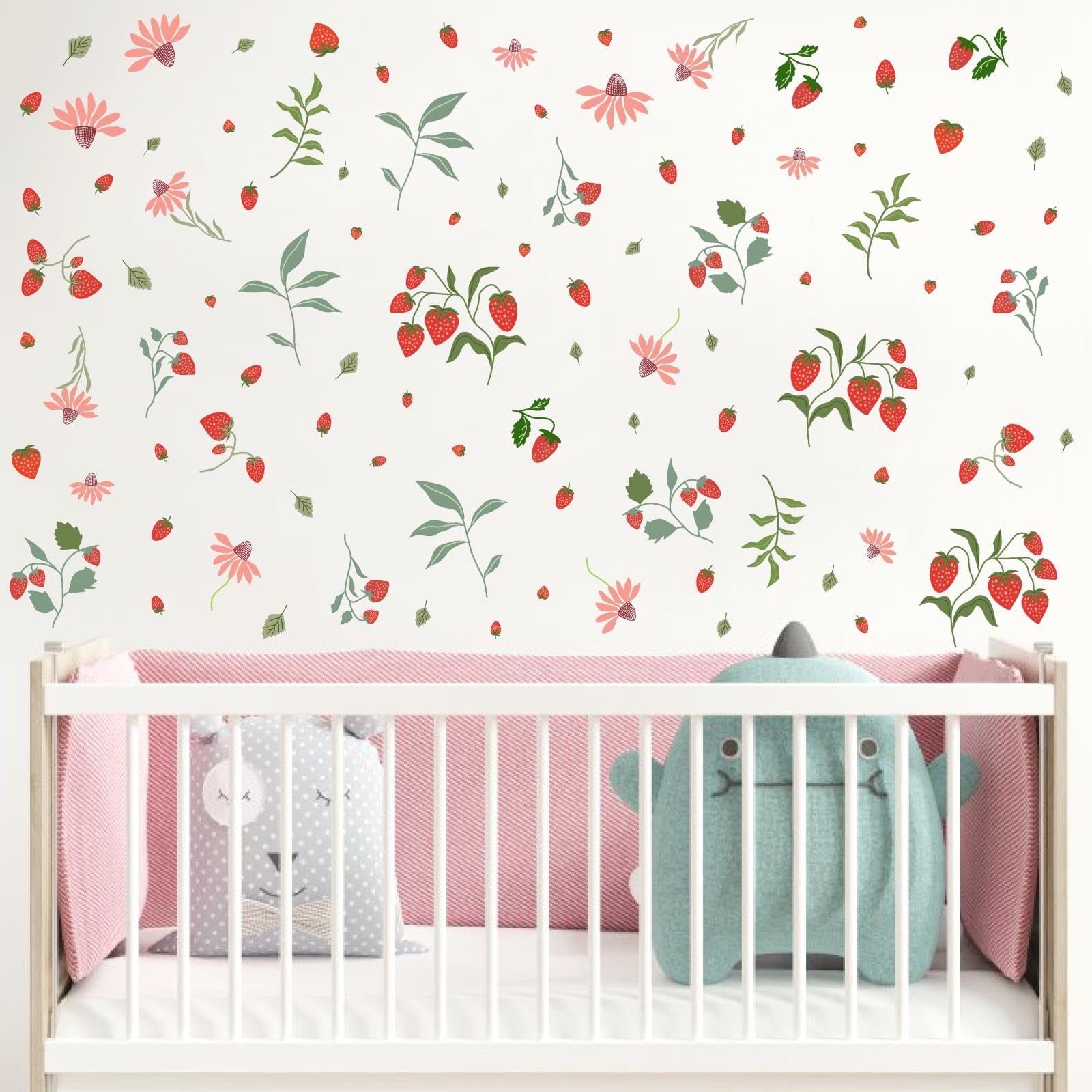 Barri Design Removable Strawberries wall sticker is repositionable without wall damage.