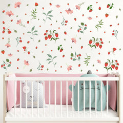 Barri Design Removable Strawberries wall sticker is repositionable without wall damage.