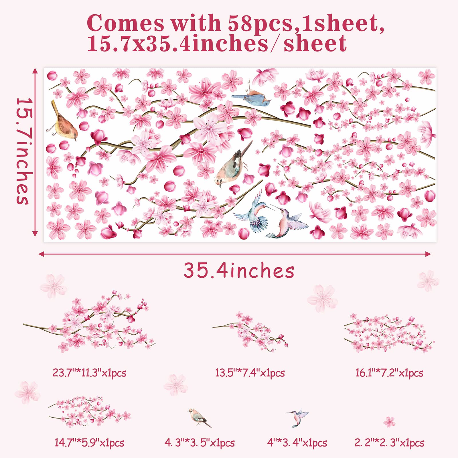 Barri Design wall decal nursery bloom adds dreamy pink accents.