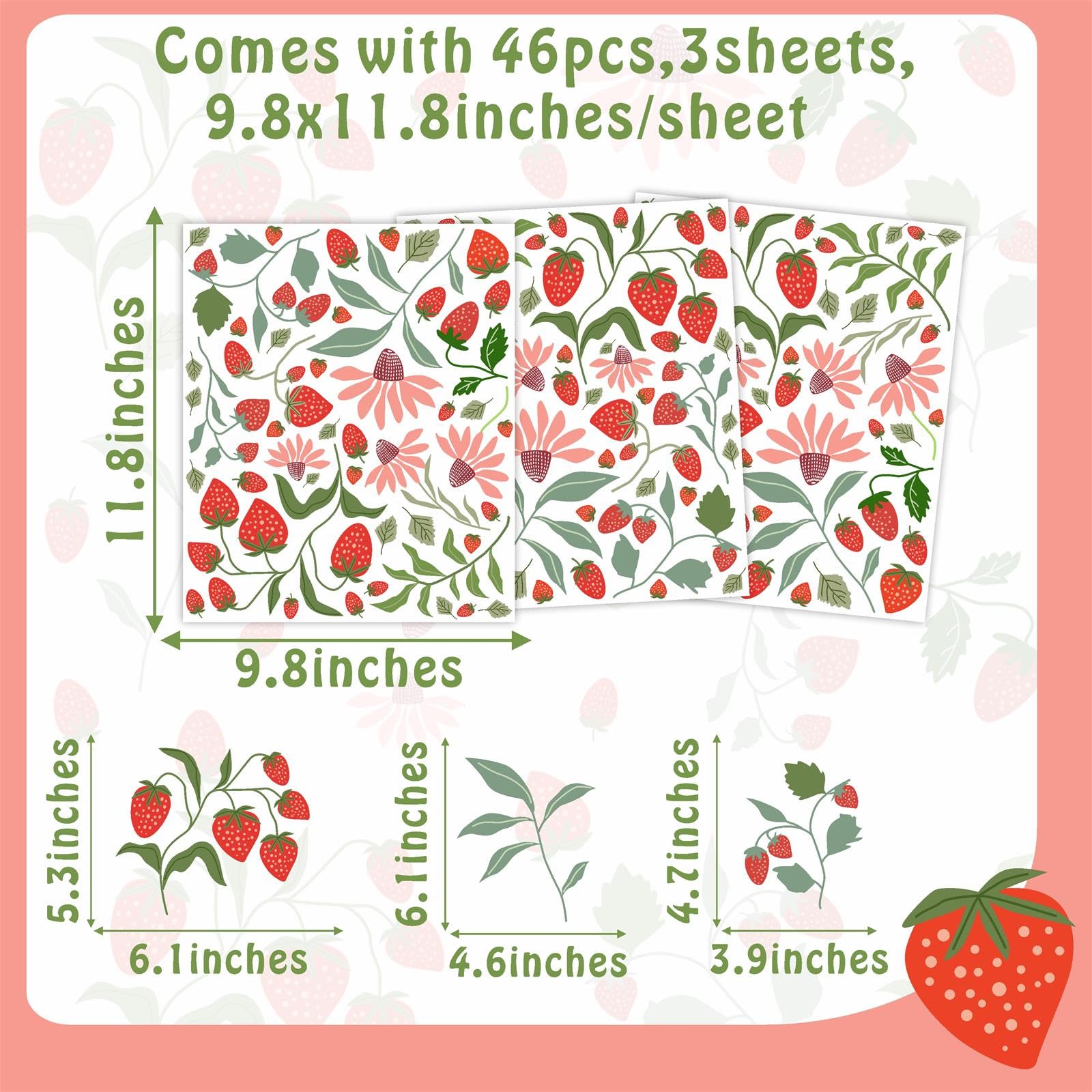 Barri Design Waterproof PVC fruit wall stickers withstand moisture in kitchens or bathrooms.