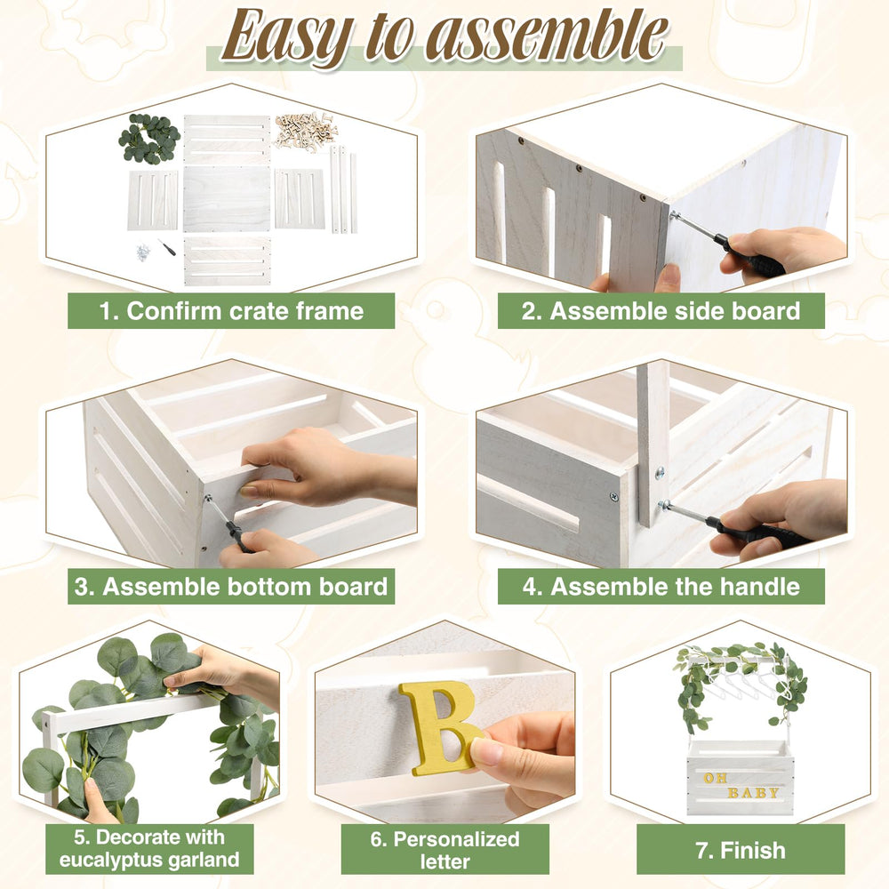 Barydat baby shower crate handle assembly with easy setup