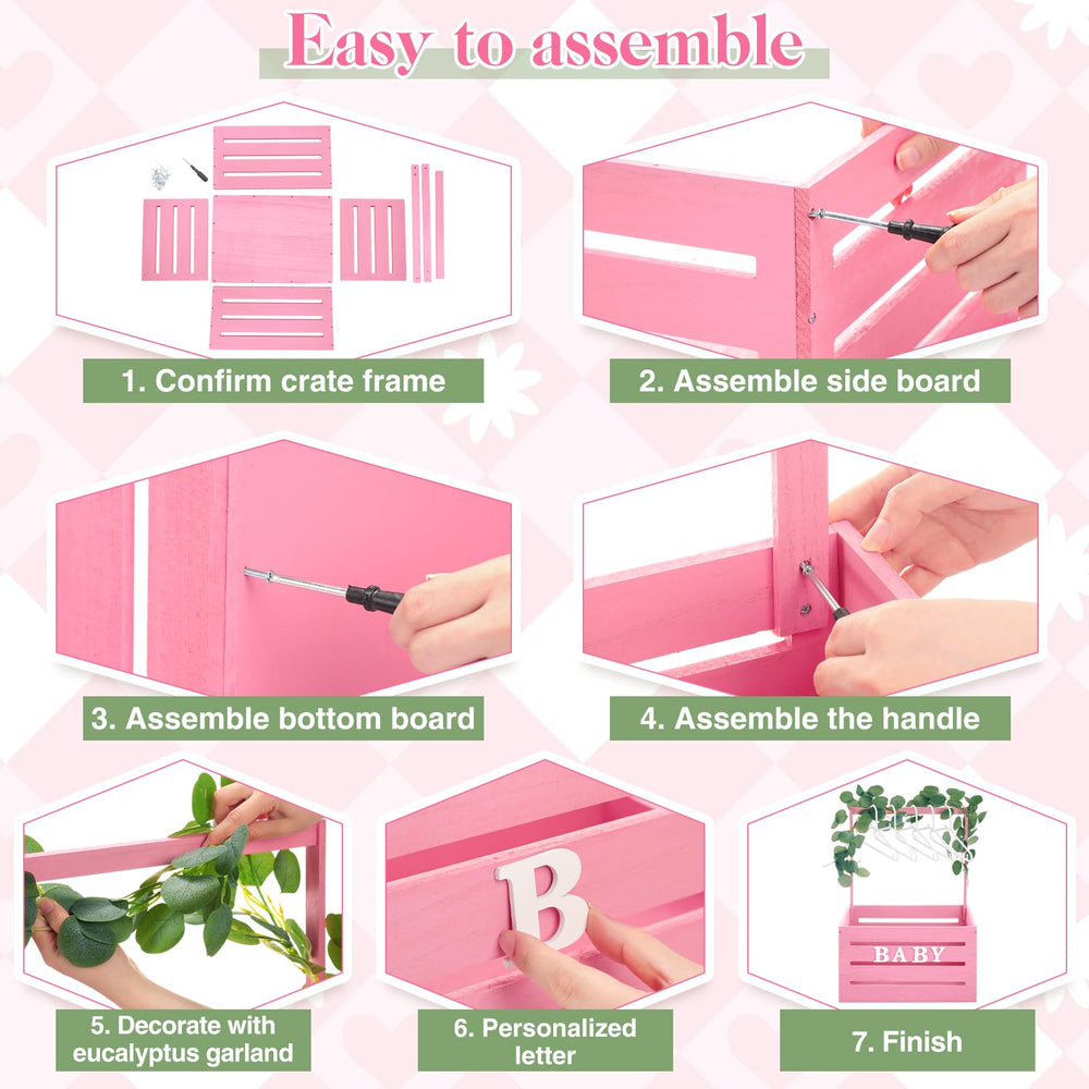 Barydat crate handle in pink enables easy transport and display.
