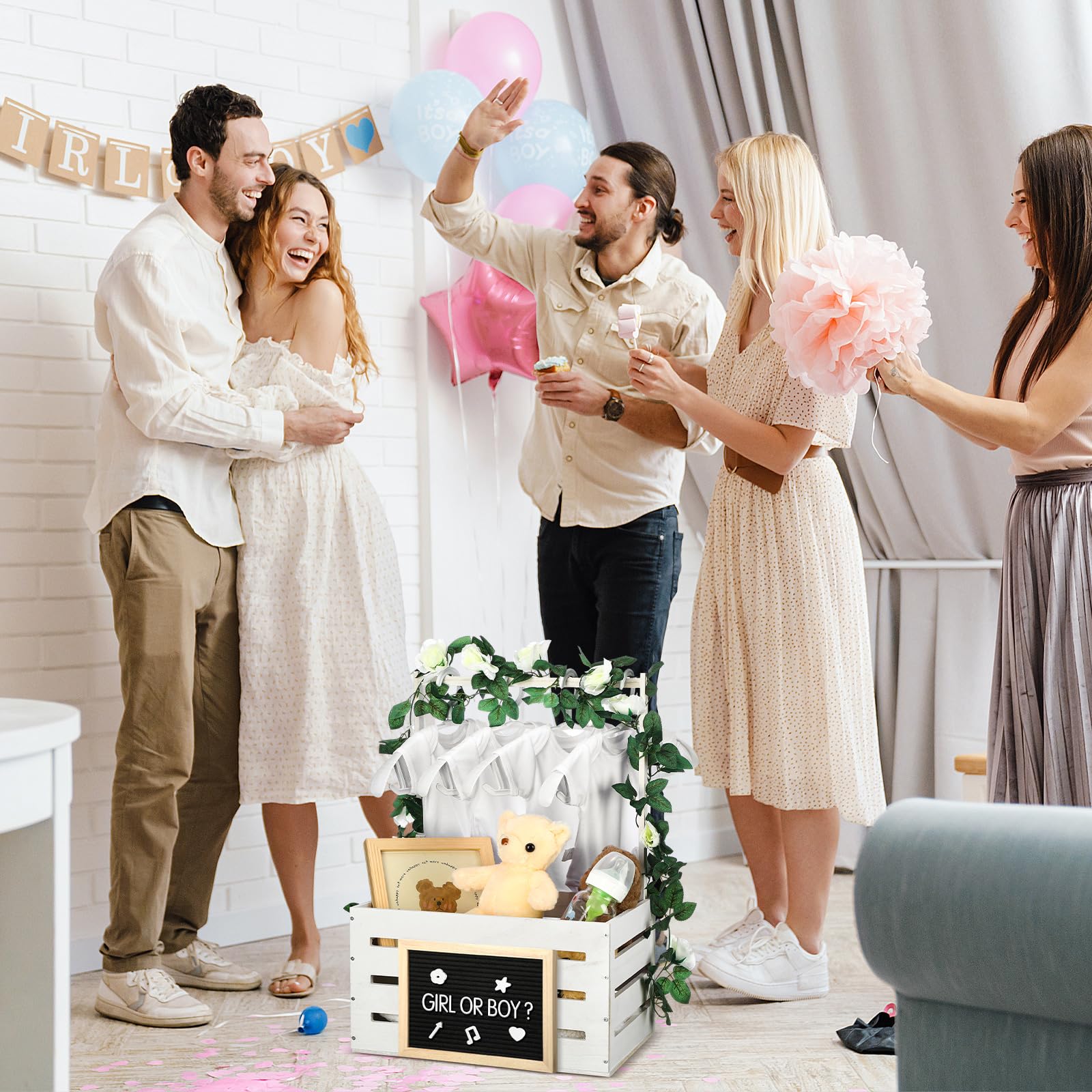 Barydat gift-ready baby shower crate for pregnancy announcements