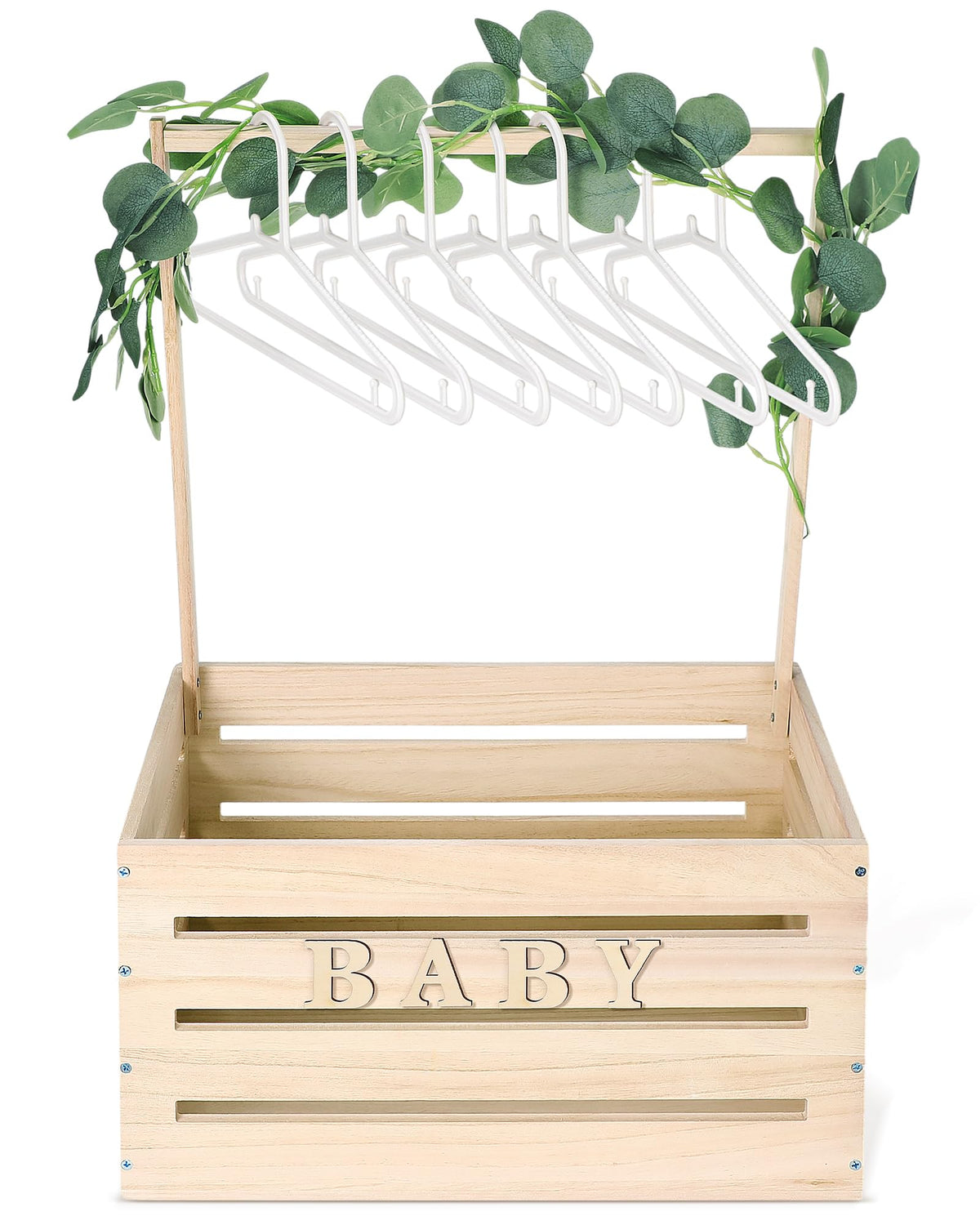 Barydat wooden baby shower crate with sturdy display for keepsakes and outfits