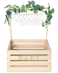 Barydat wooden baby shower crate with sturdy display for keepsakes and outfits