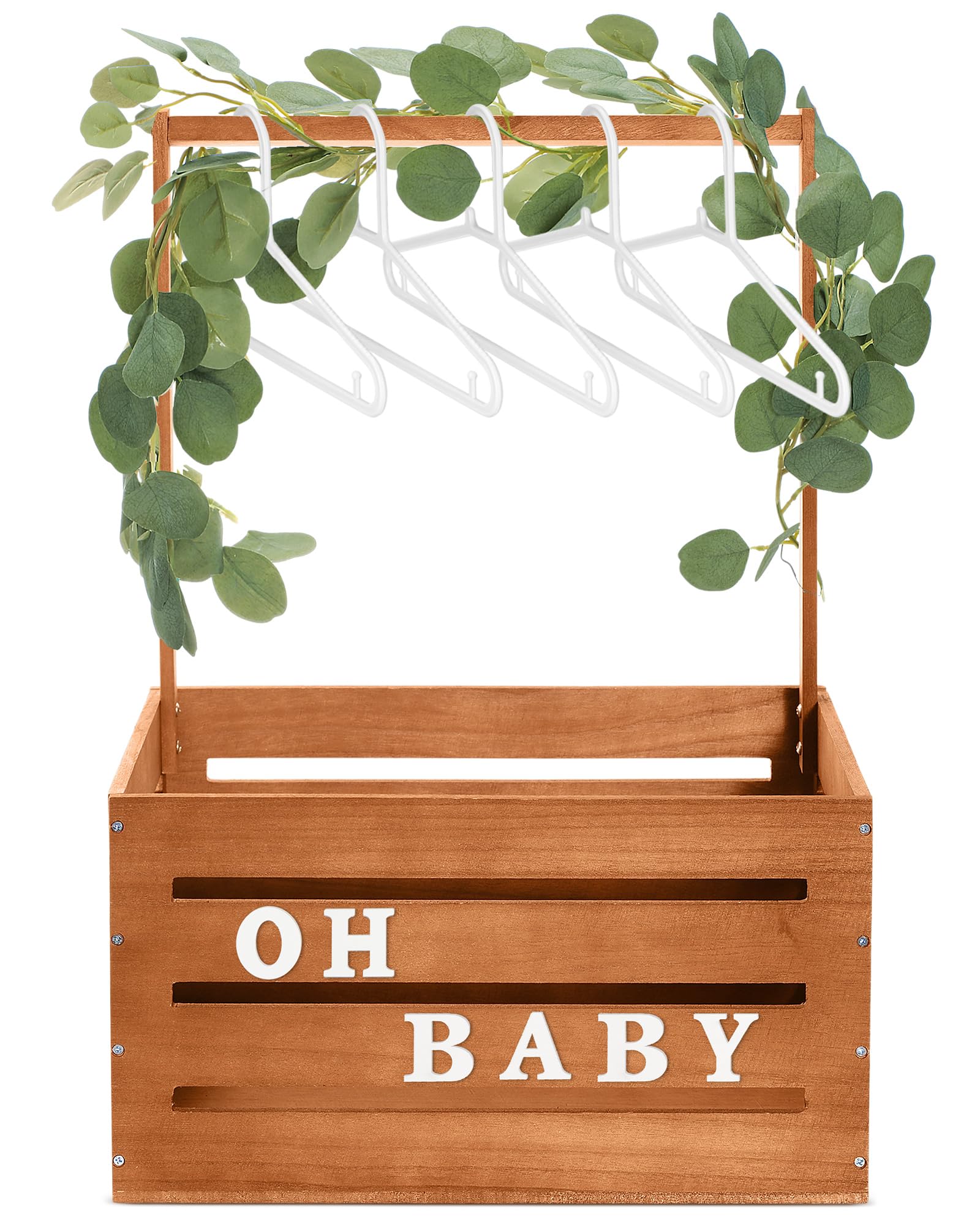 Barydat large wooden baby shower crate—durable storage for stylish party displays.