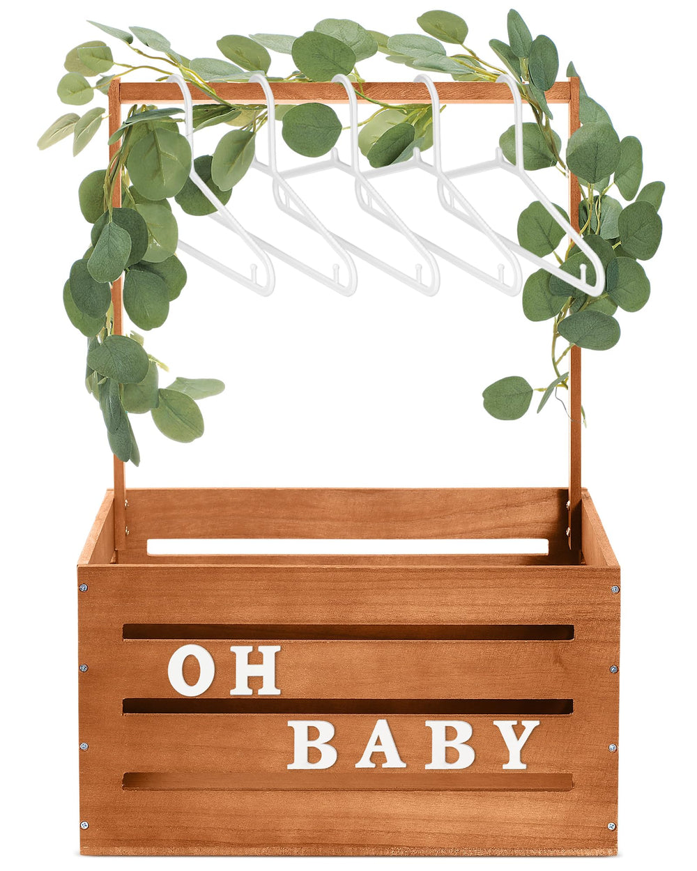 Barydat large wooden baby shower crate—durable storage for stylish party displays.