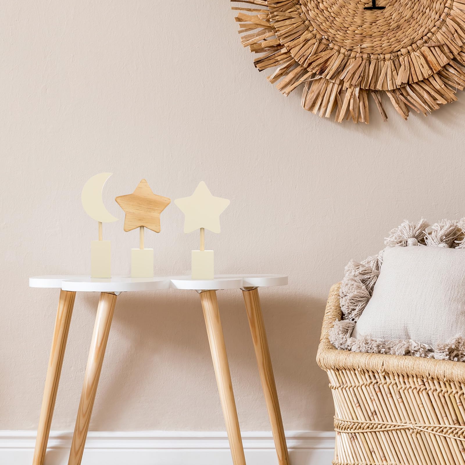 Barydat playroom wall art adds cozy moon and star accents