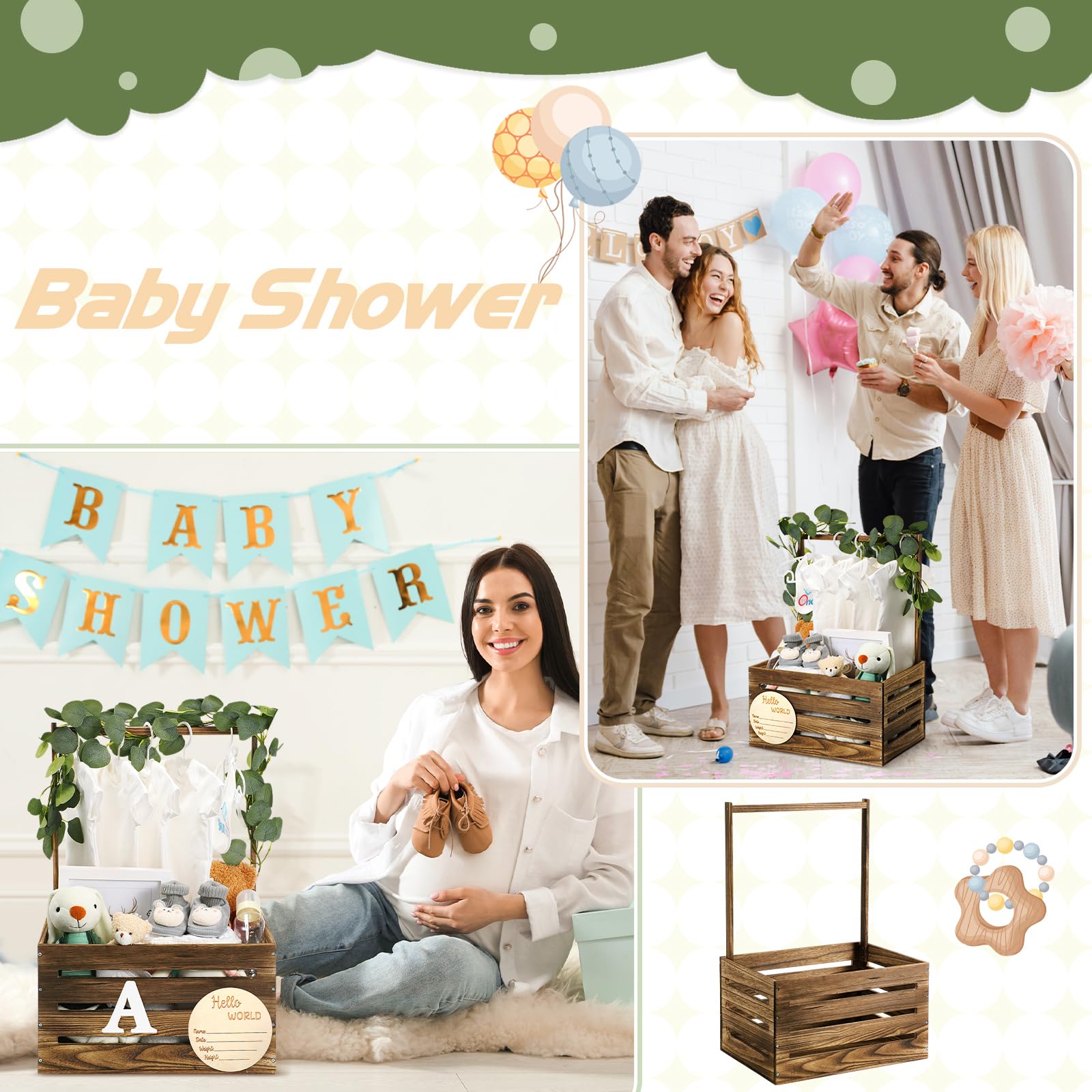 Barydat storage crate suits plush toys bottles and diapers for tidy prep