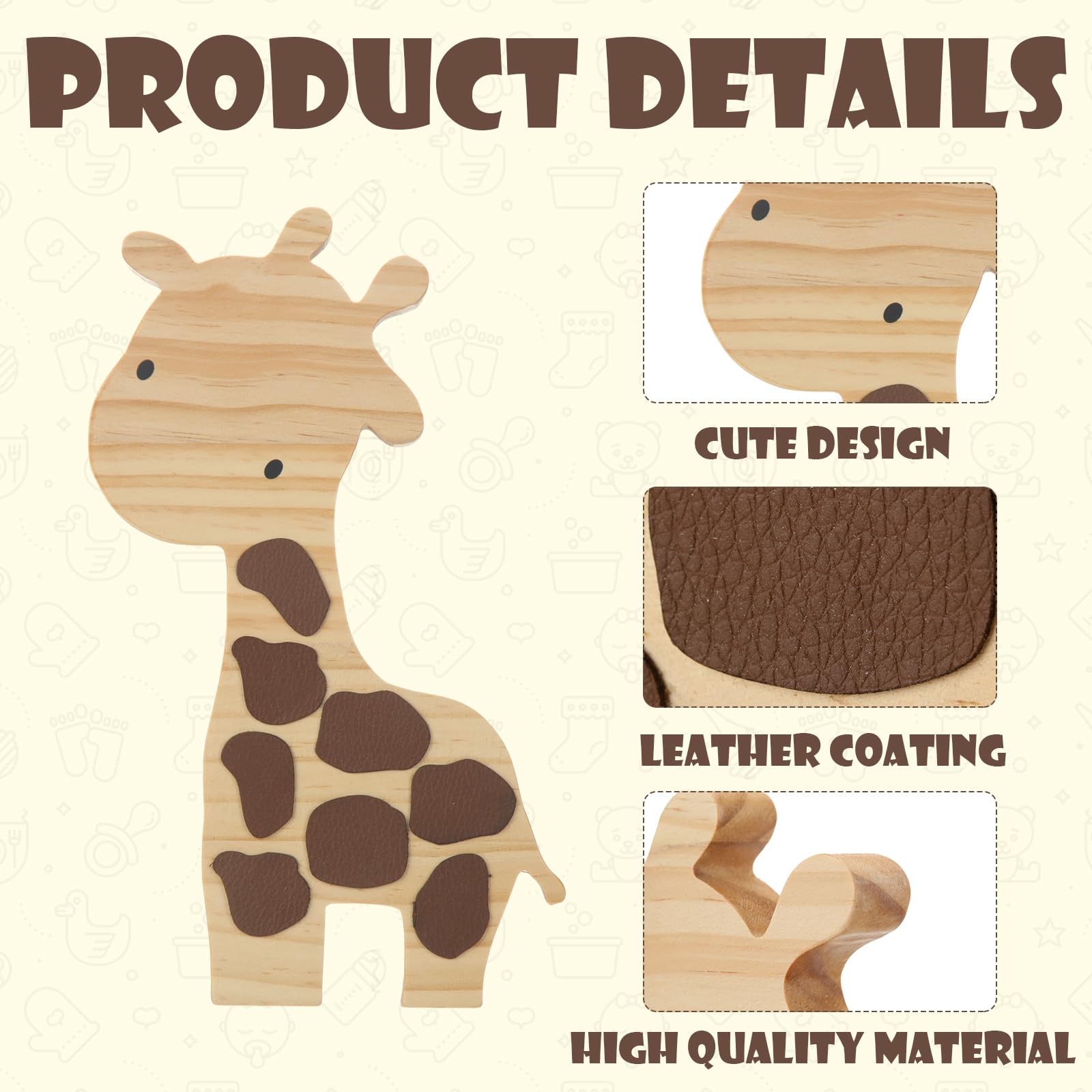 Barydat wood safari elephant – charming playroom decor with durable finish