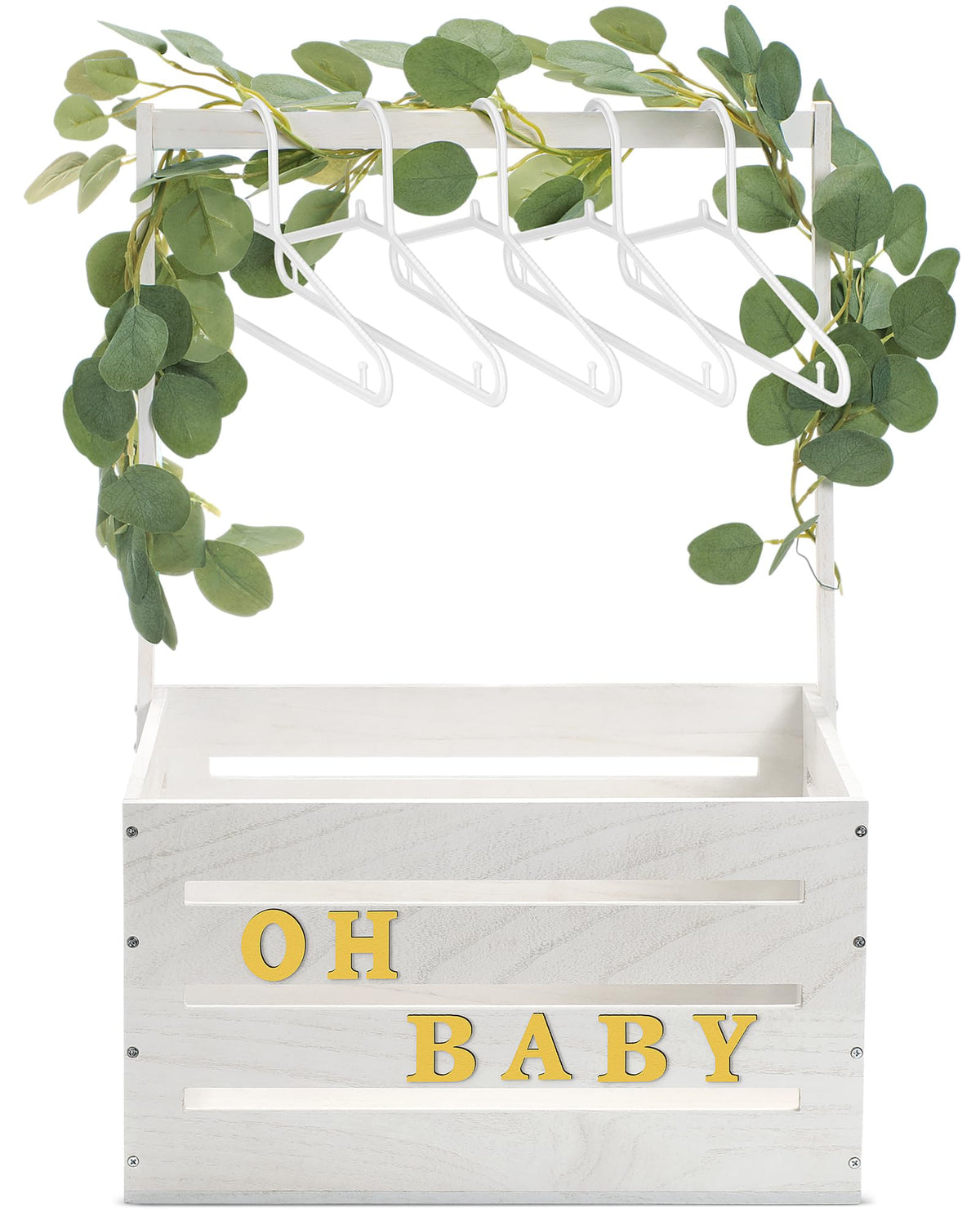 Barydat wooden baby shower crate closeup showing durable display