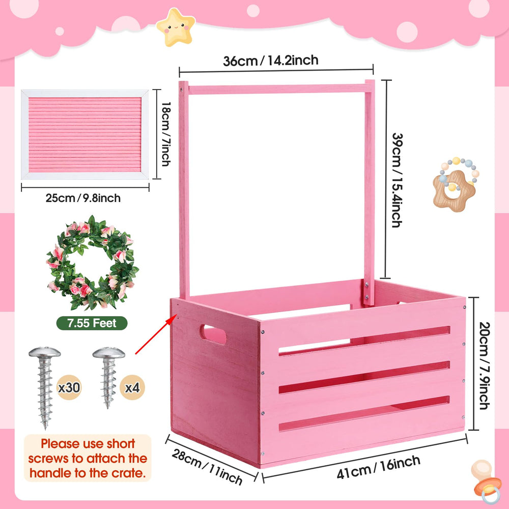 Barydat crate with felt letter board display for personalized messages.