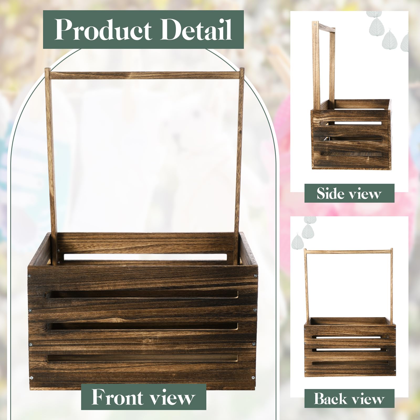 Barydat wooden crate handle detail highlights sturdy carry handle for easy transport and display