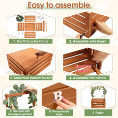 Barydat wooden crate handle—easy carrying for quick setup and decorative positioning.