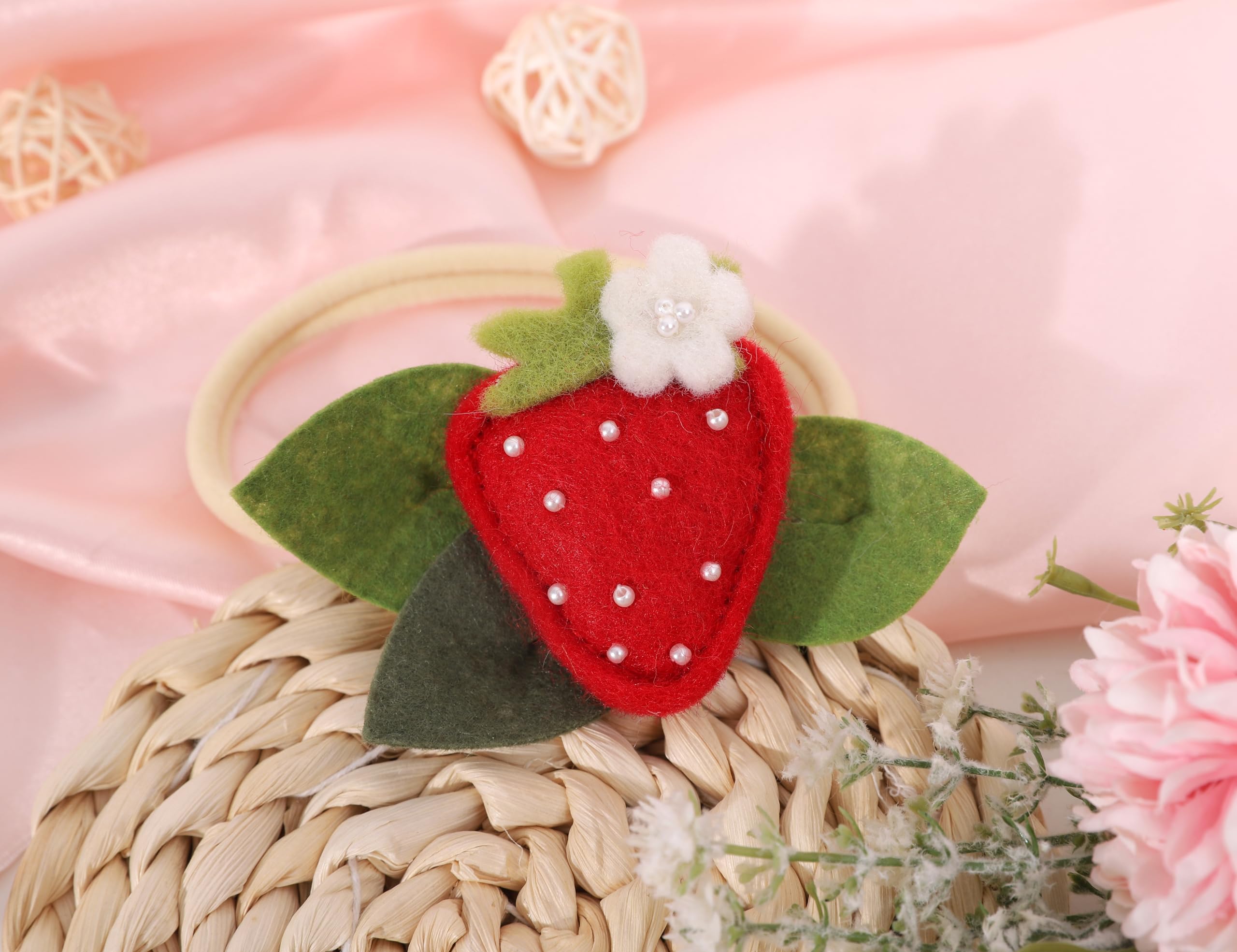 BASCT Strawberry Baby Headband vibrant-red-color accents baby ensembles for everyday wear.