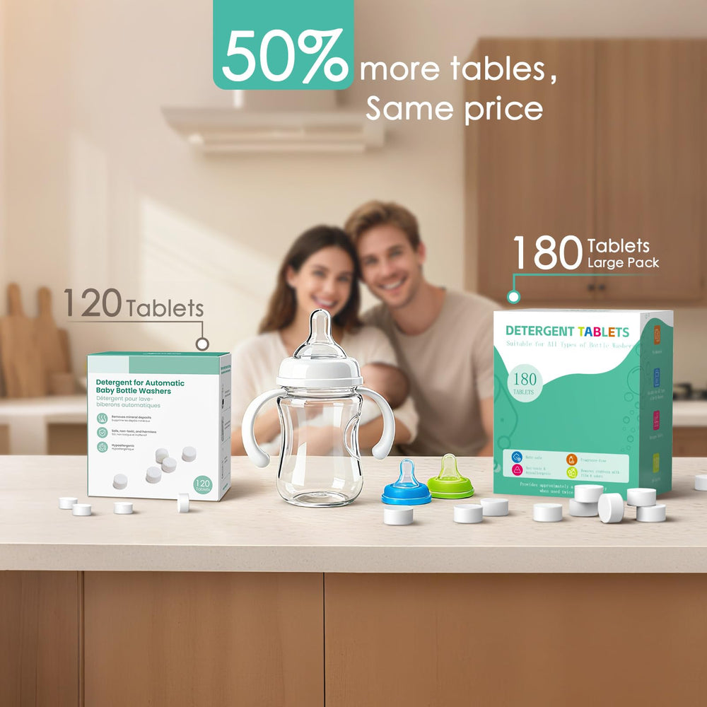 Basece-180pcs-baby-bottle-tablet-pack promoting long-lasting supply and strong cleaning power