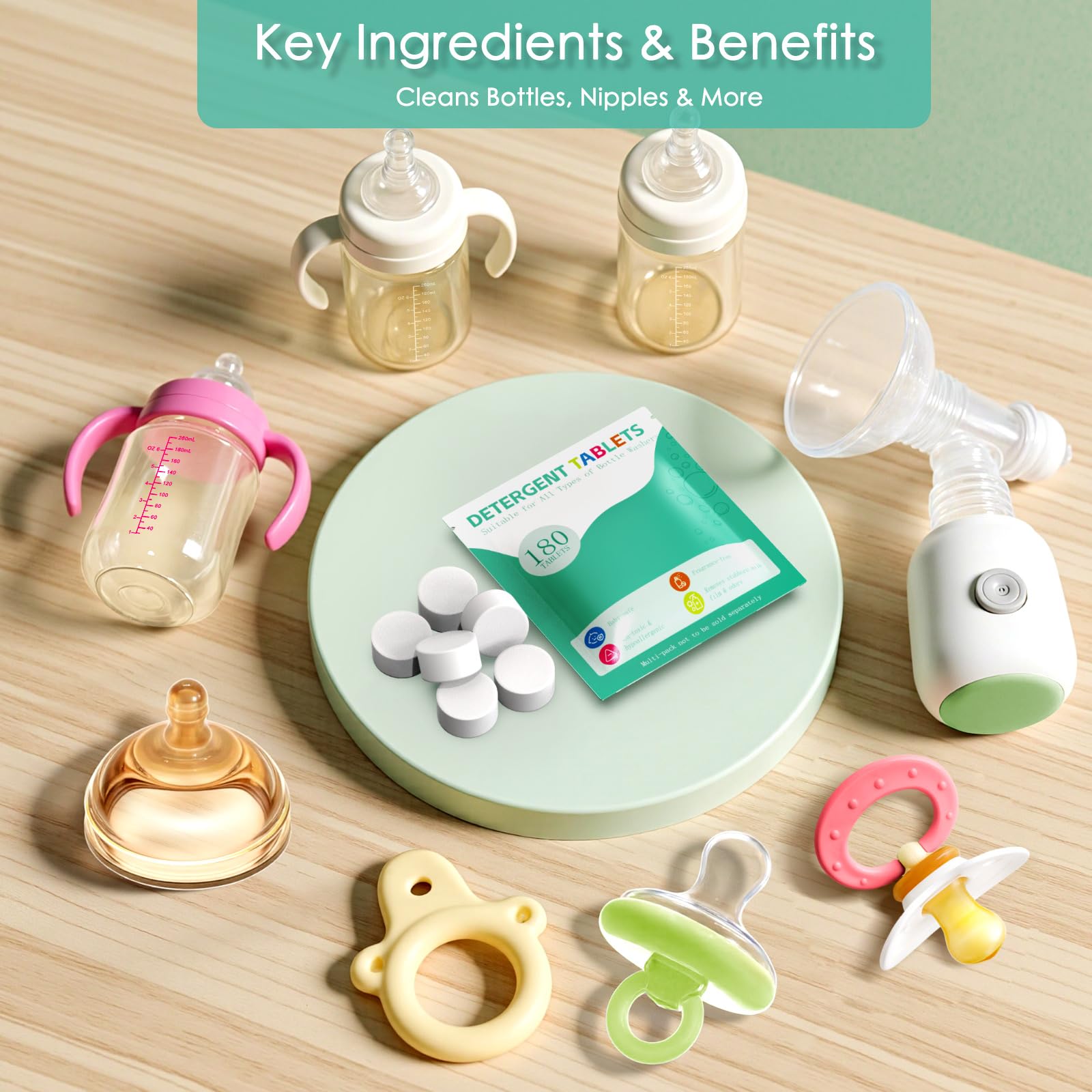 Basece-breast-pump-parts-cleaning-tablets ensuring safe cleaning of connectors and valves