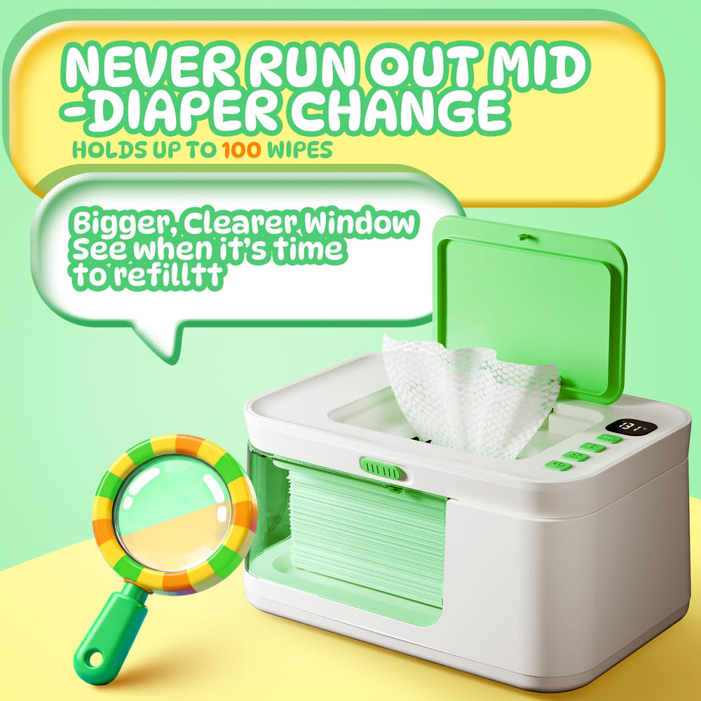 Basece Wipe Warmer moisture-lock lid prevents drying and waste.
