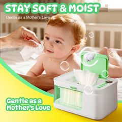 Basece Wipe Warmer top-down heating keeps top wipes soft and bottom moist.