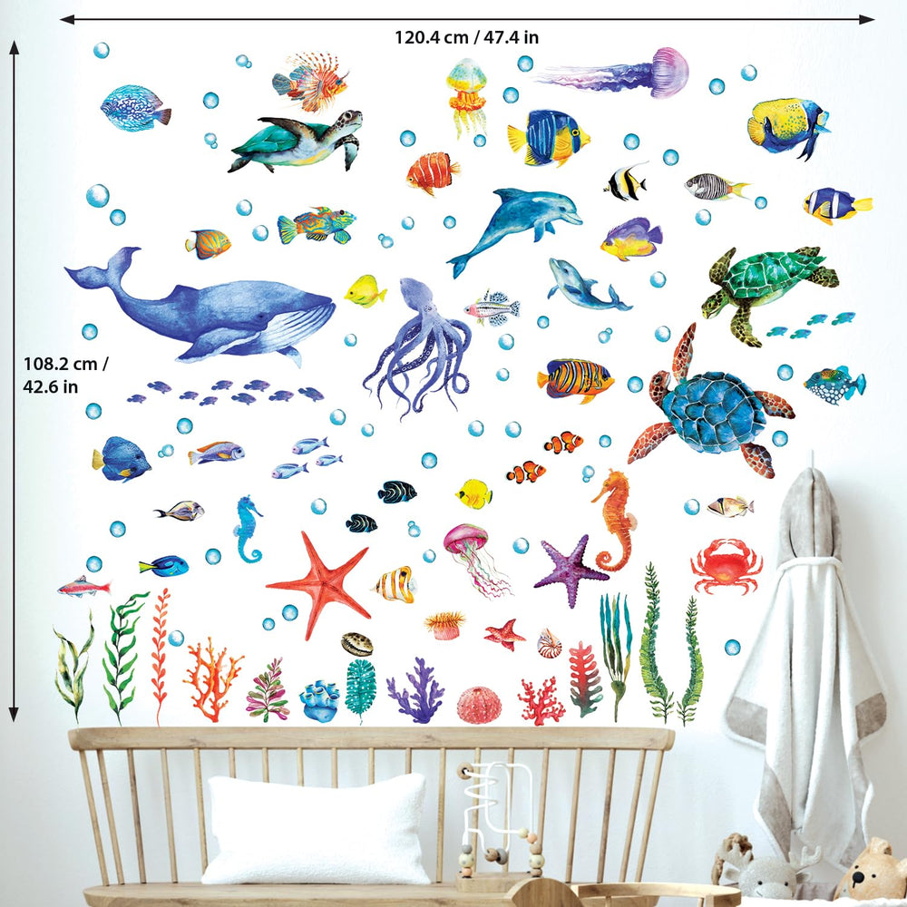 BASHOM DS12-8048 colorful wall decal pack for nurseries, bedrooms, and living spaces