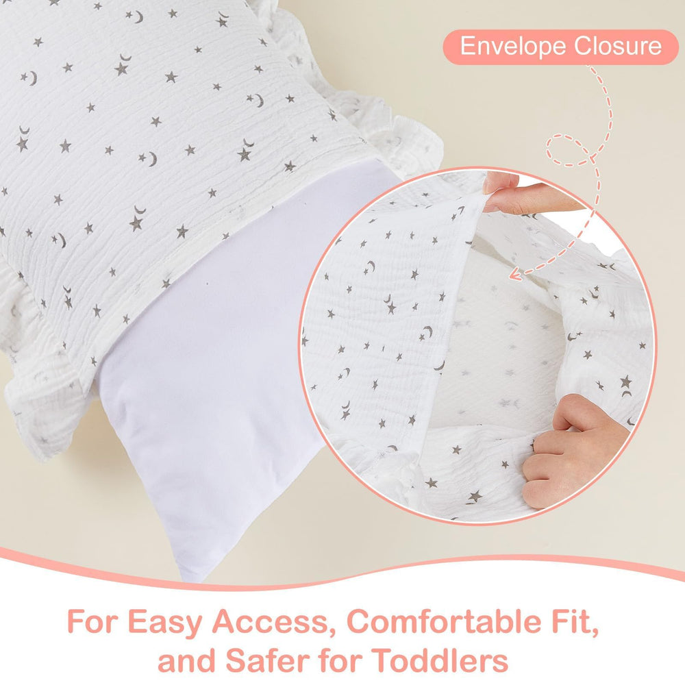 Basumee 2-pack packaging highlights convenient twin pillowcovers.