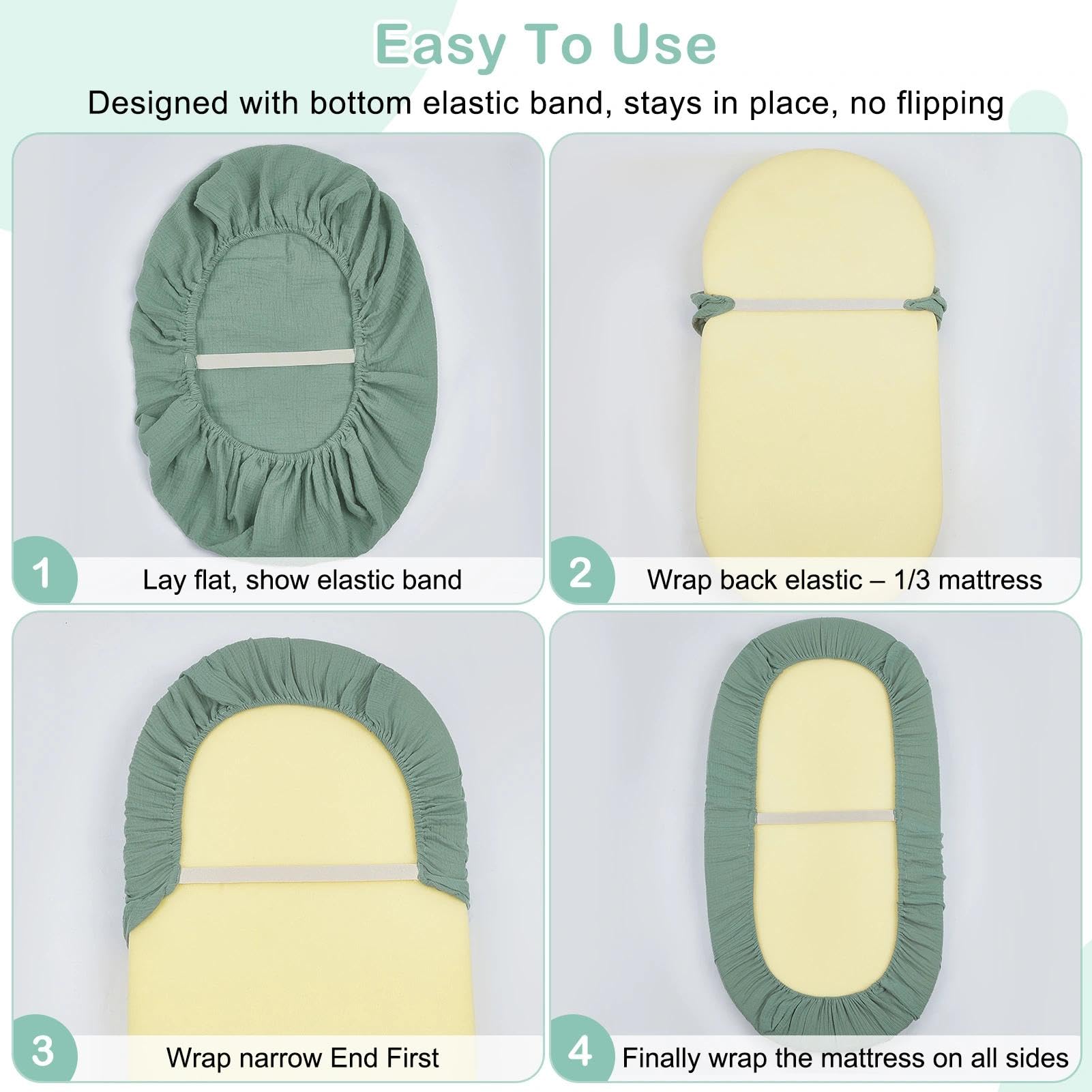 Basumee bassinet mattress 33x17x4 fit for standard bassinets