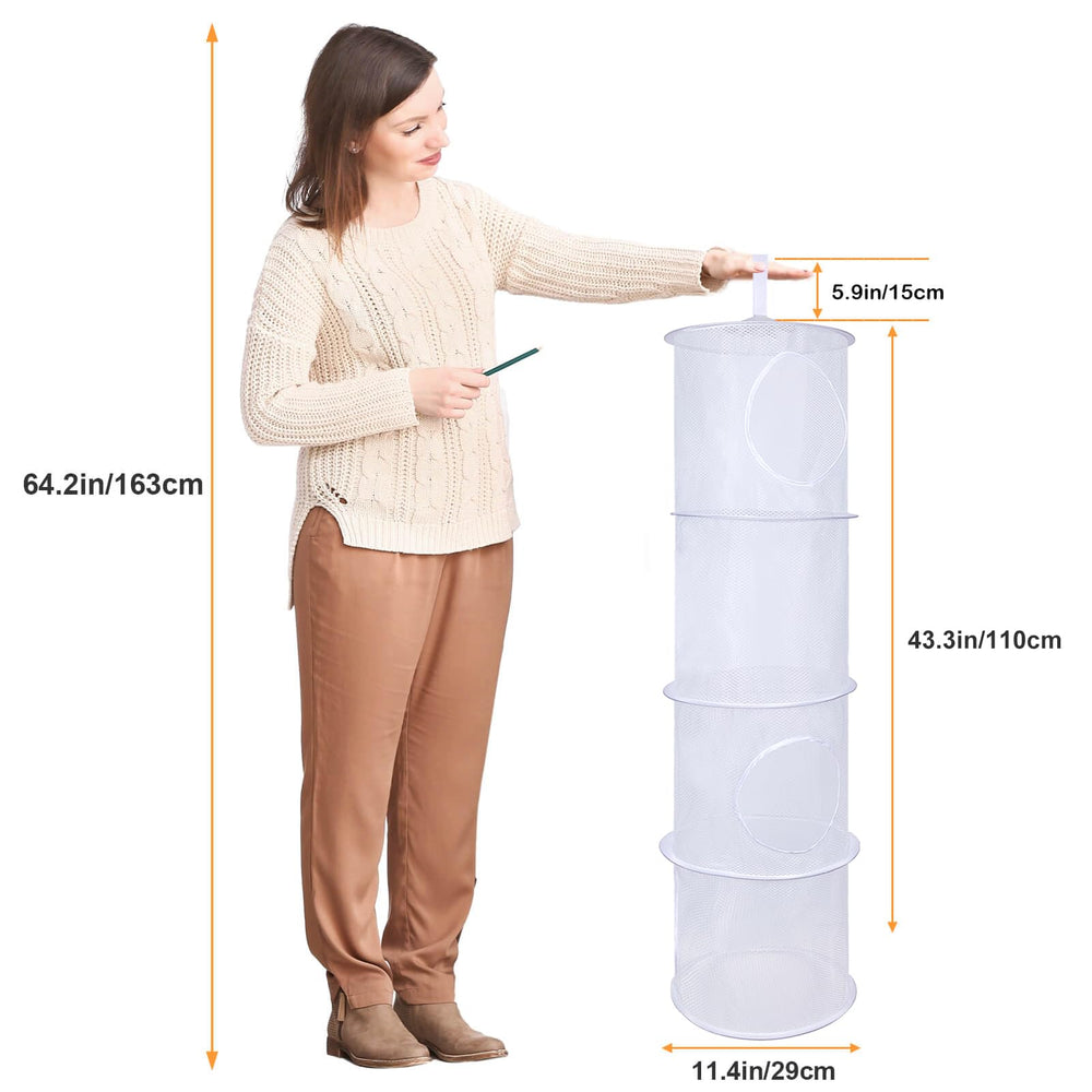 Basumee collapsible hanging toy net travel-friendly storage