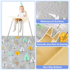 Basumee Foldable high chair mat ready for travel and outdoor use