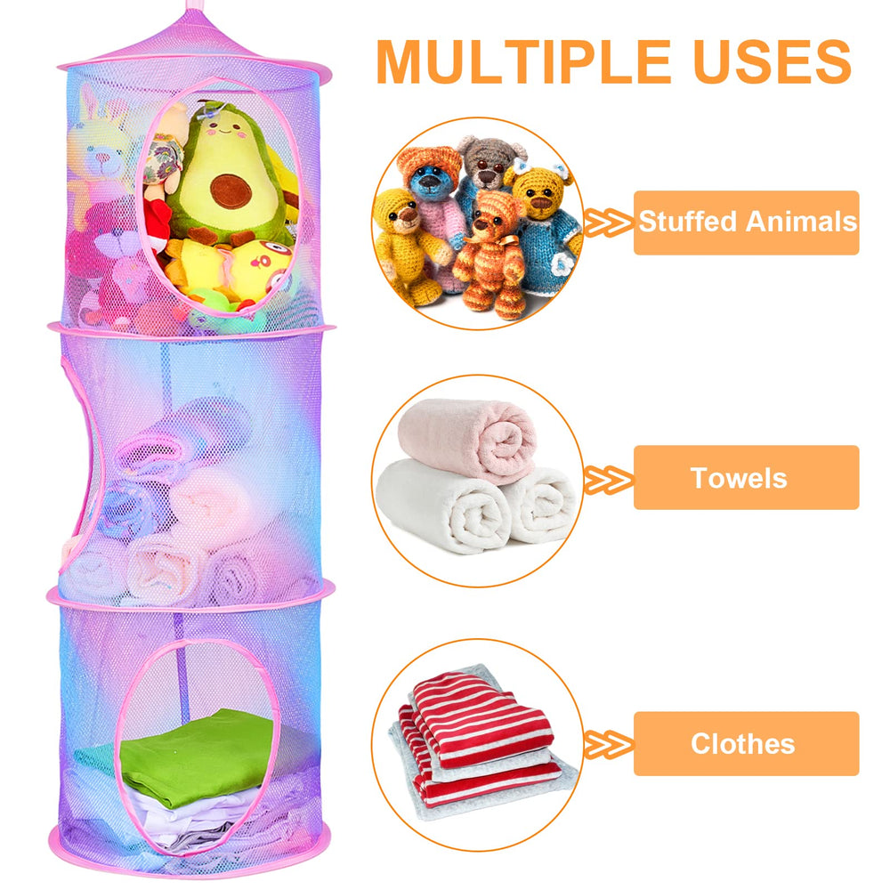 Basumee hanging-mesh-organizer-closet convenient peg-free mounting for closet storage.
