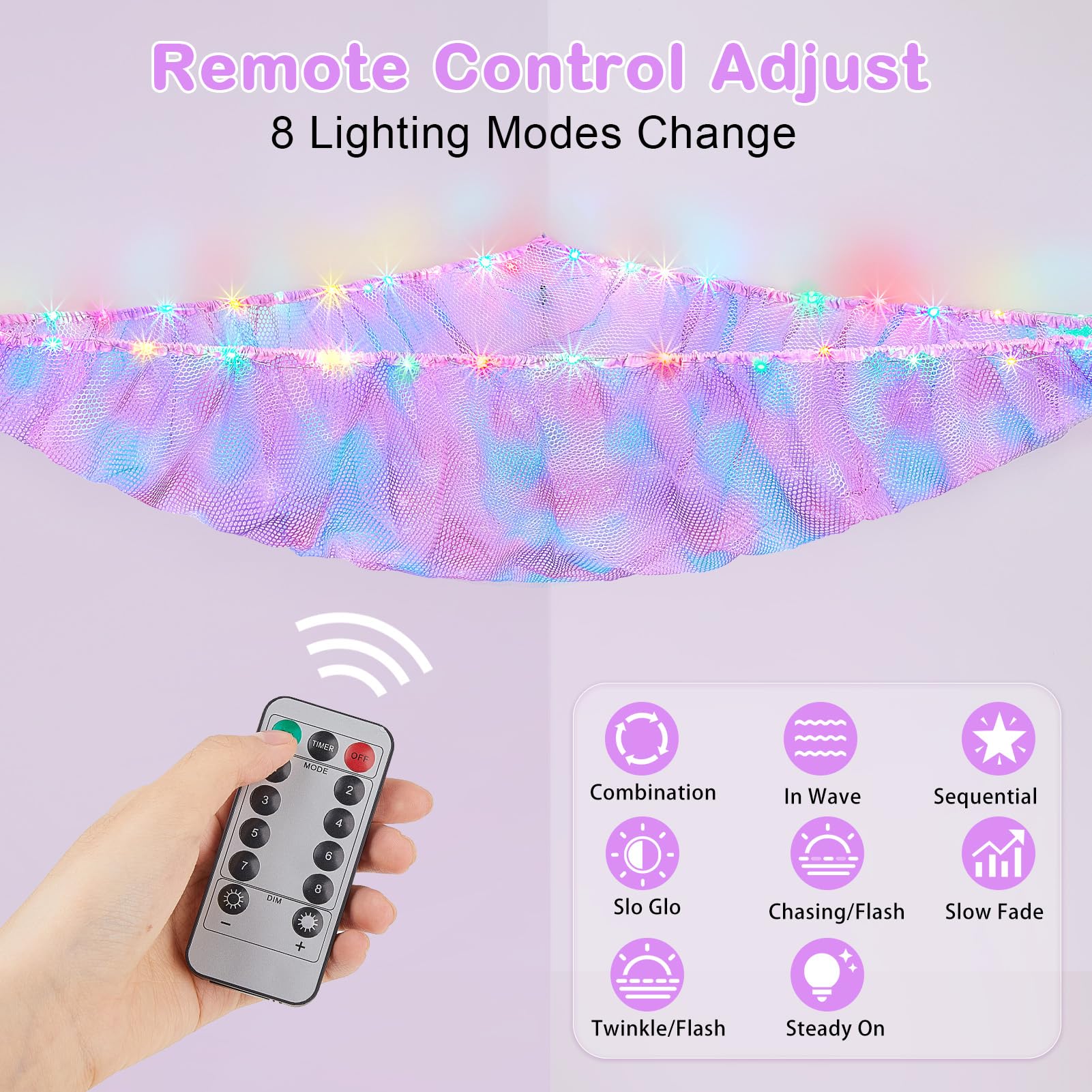 Basumee LED light-enabled hammock shows ambient nursery illumination.