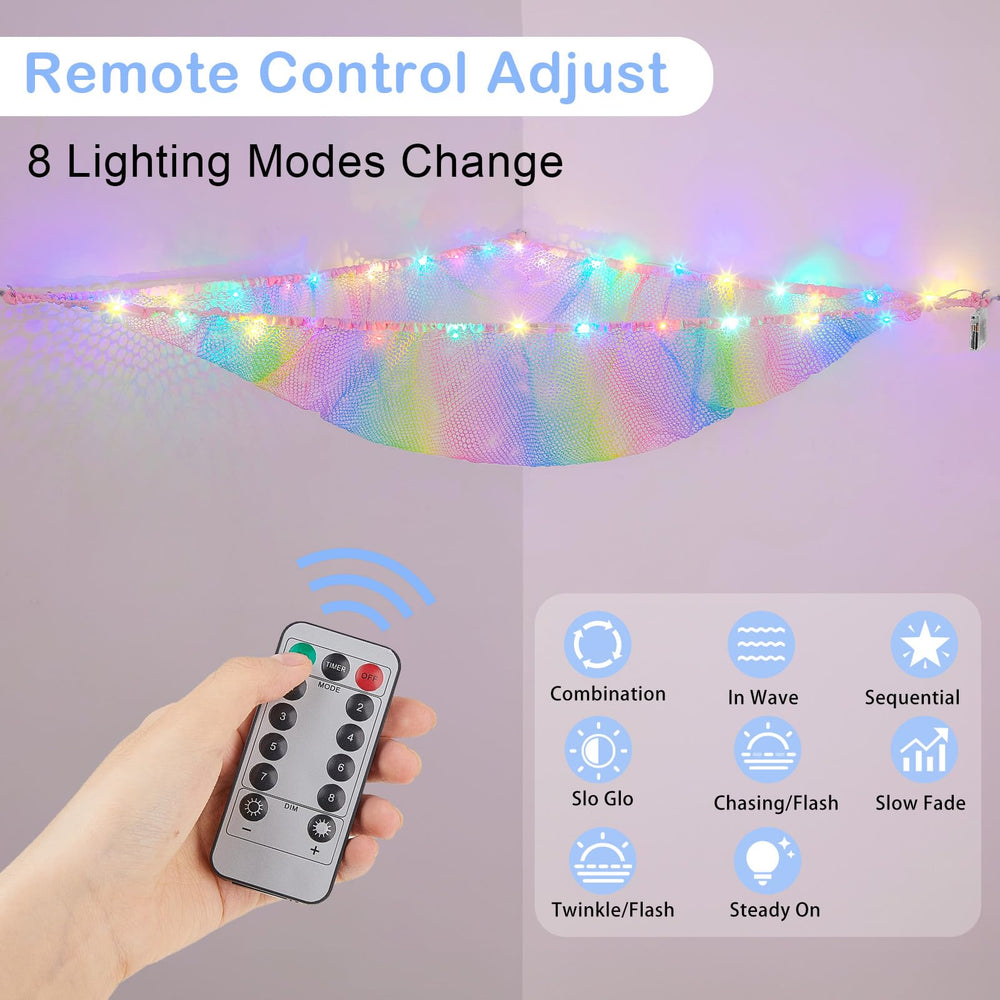 Basumee LED light hammock with remote control offers soft night lighting.