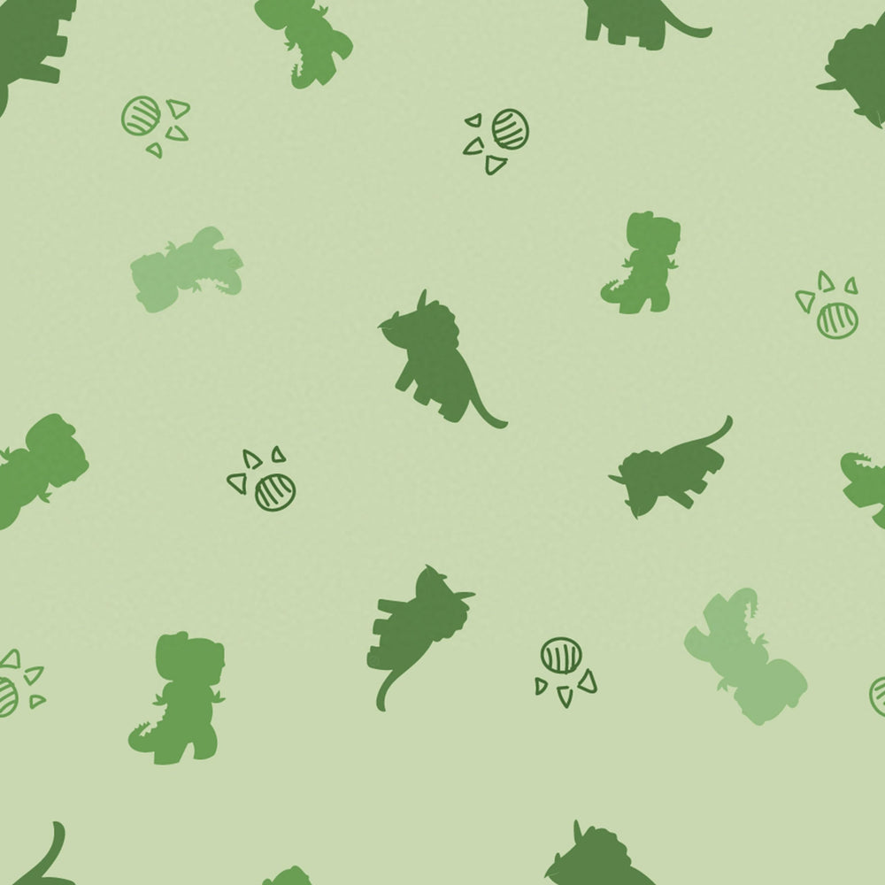 Basumee light-green dinosaur splat mat is easy to wipe.