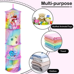 Basumee mesh compartments provide clear visibility to locate favorite plush quickly.