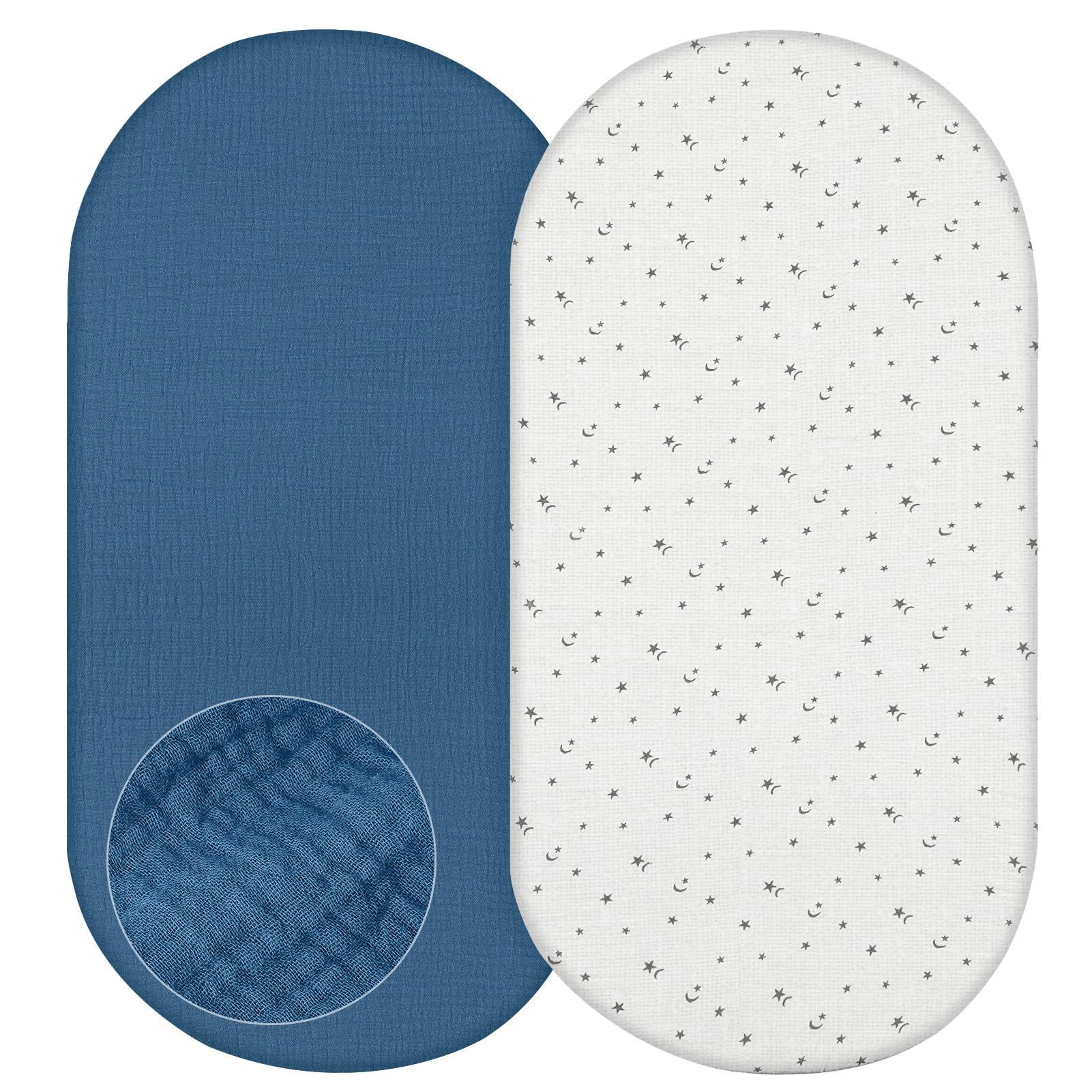 Basumee muslin bassinet sheet cozy nursery setup complements decor.