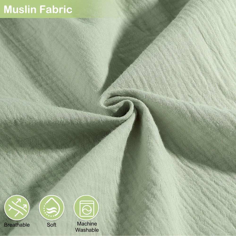 Basumee Muslin Changing Pad Cover fits standard 32x16 pads for versatile nursery setup.