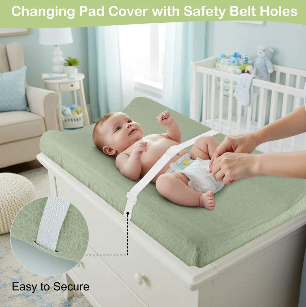 Basumee Muslin Changing Pad Cover easy care can be machine washed for busy families.