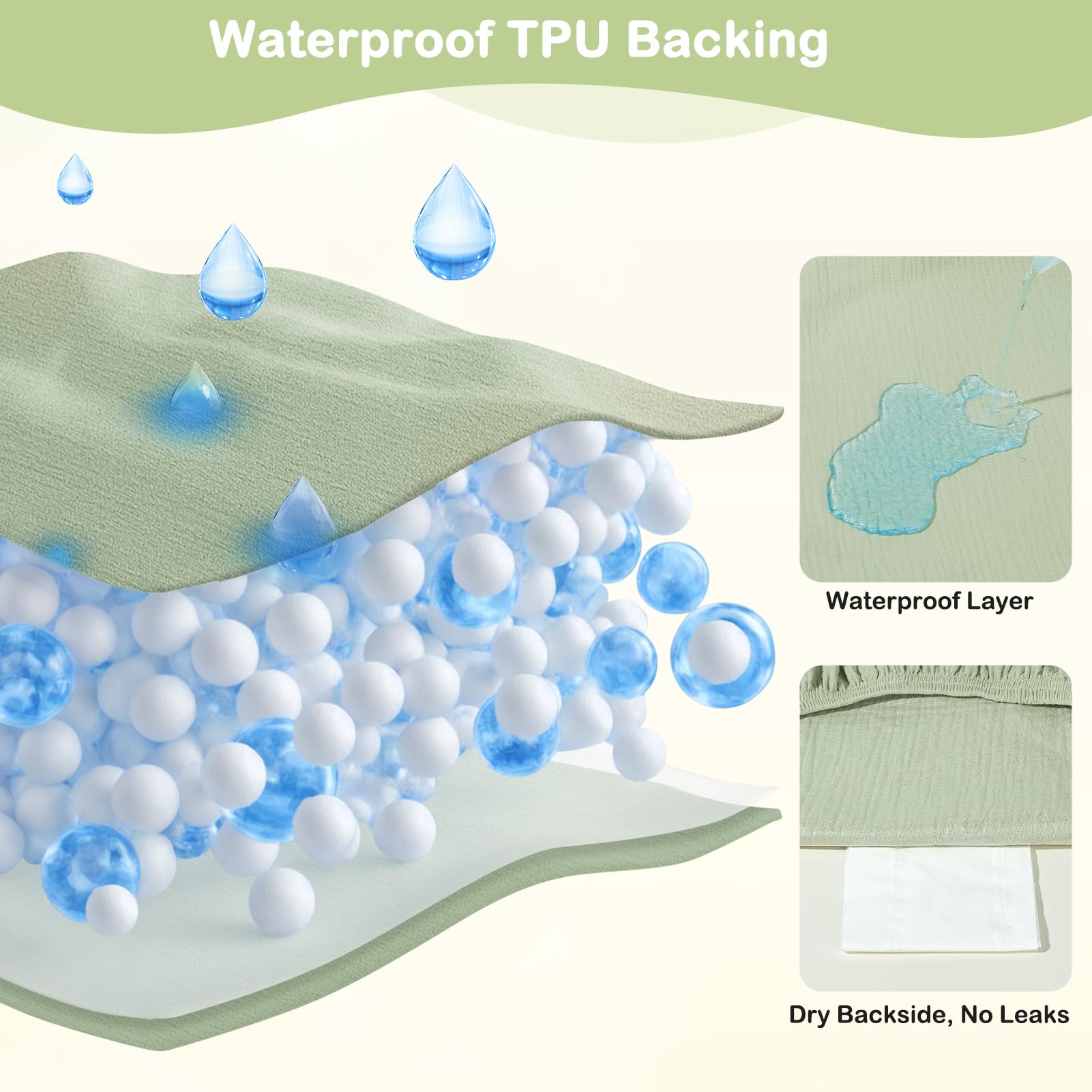 Basumee Muslin Changing Pad Cover elastic edge provides a secure fit for wobble-free diaper changes.
