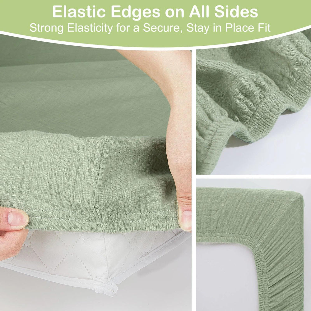 Basumee Muslin Changing Pad Cover soft breathable fabric feels gentle on baby's skin.