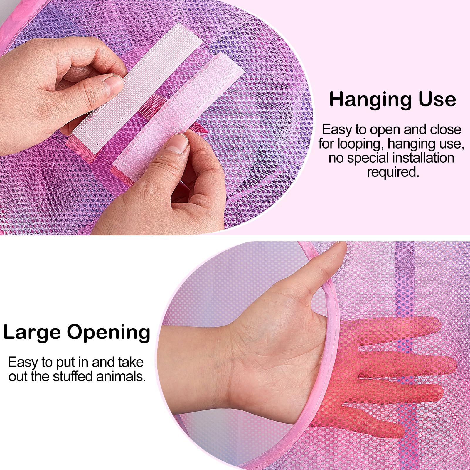 Basumee pink kids room decor hammock adds playful storage and tidy spaces.