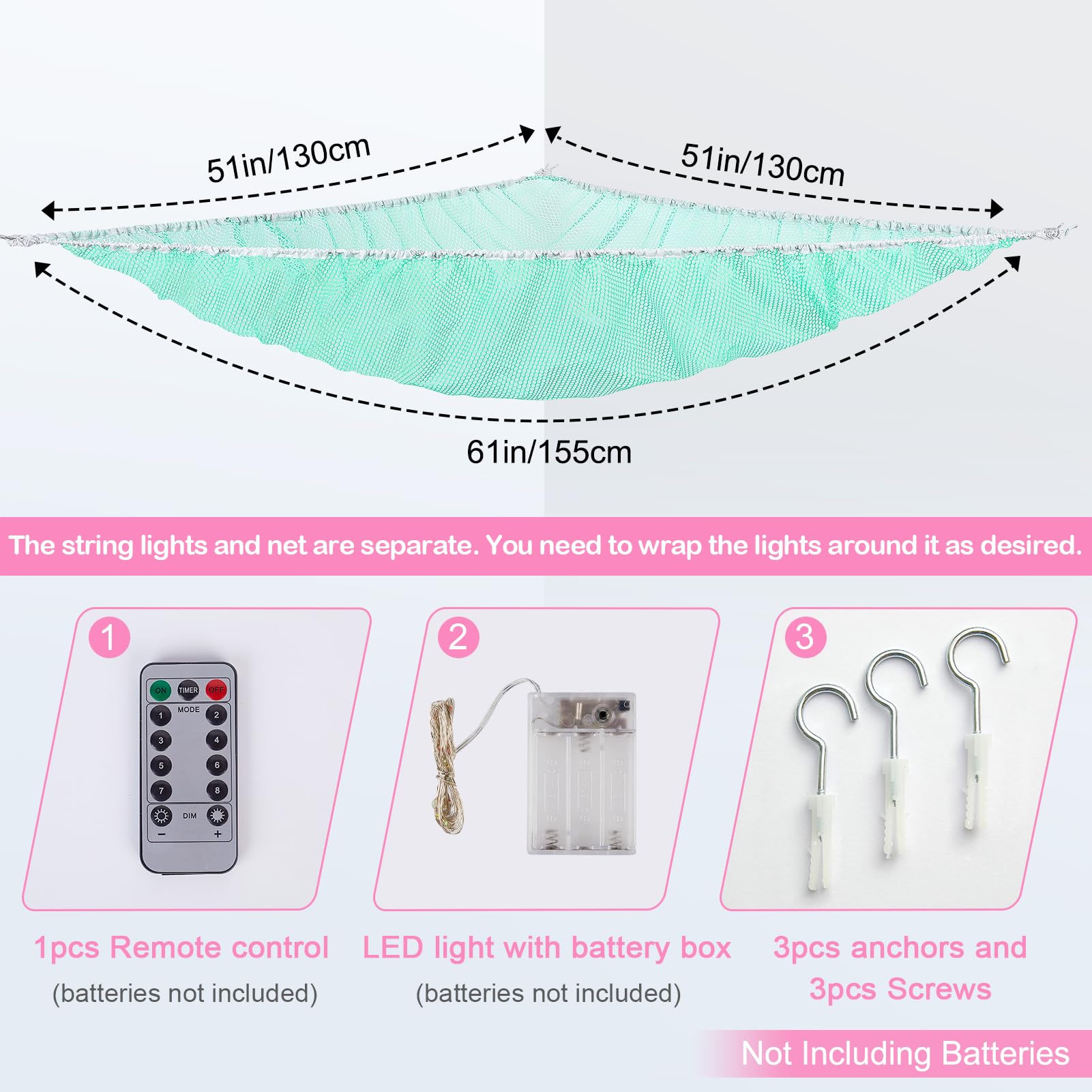 Basumee remote control for hammock lighting with easy mode changes