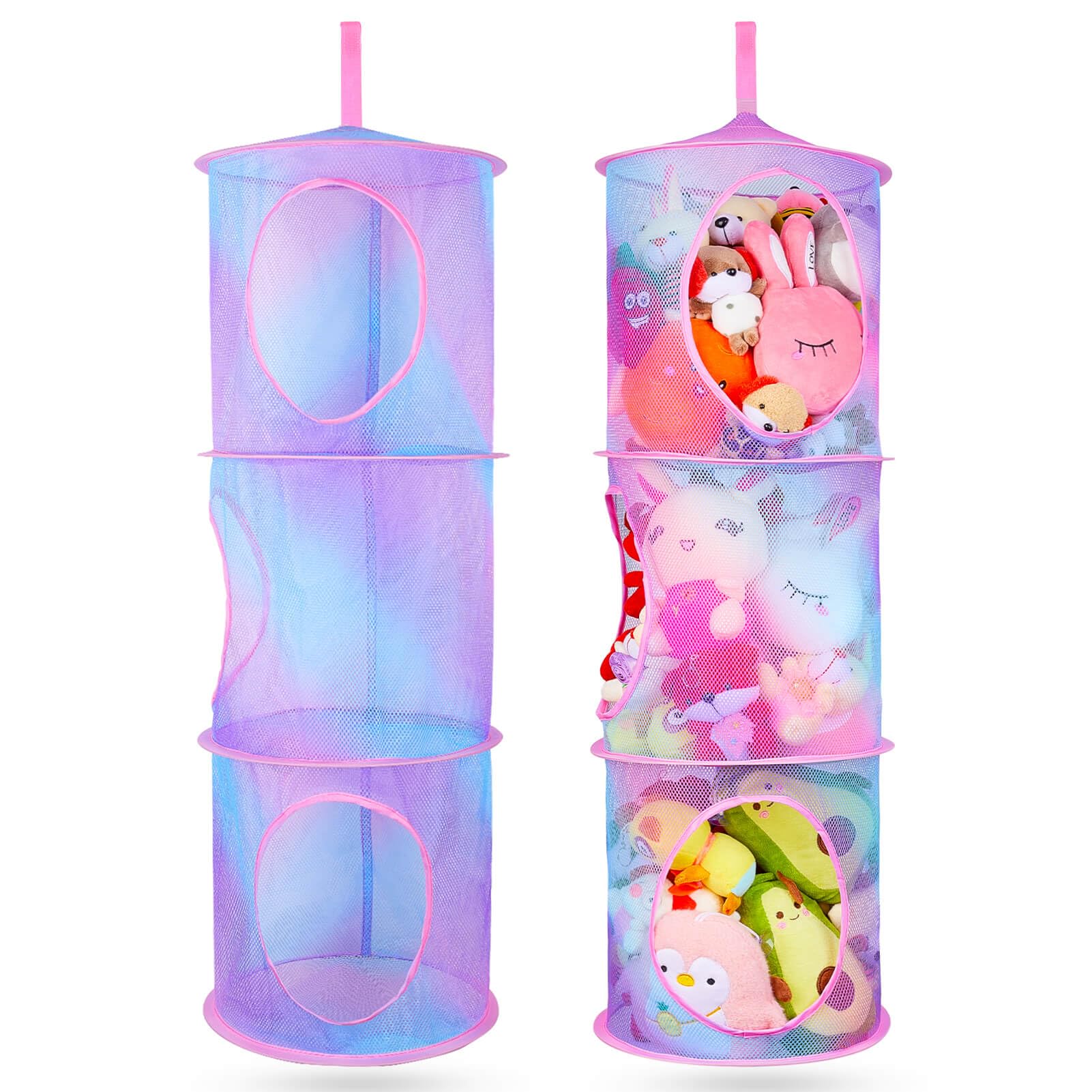 Basumee-space-saver-toy-storage-hammock maximizes small-space living for kids rooms.