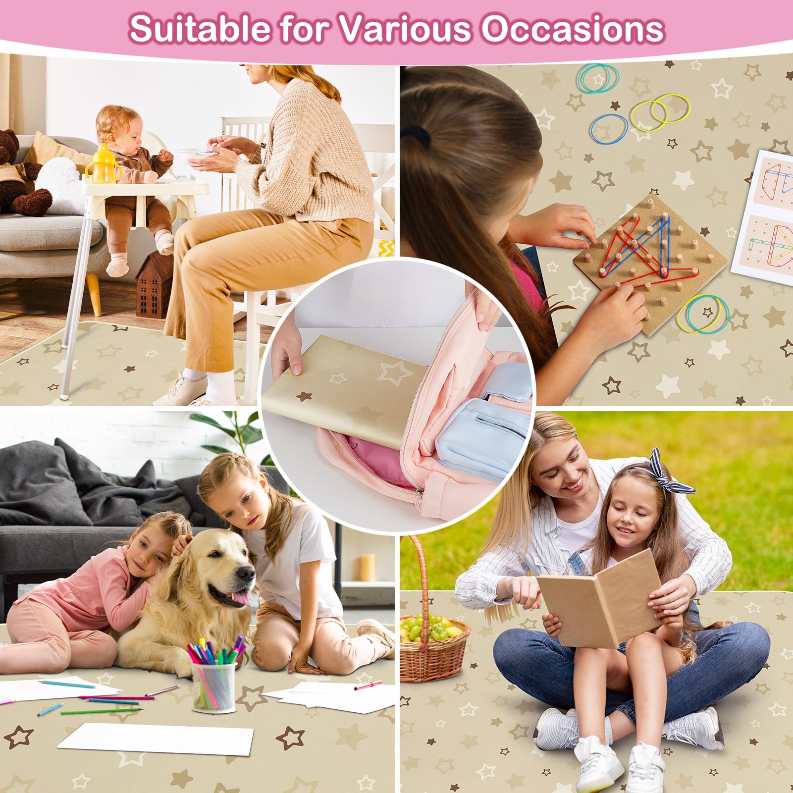 Basumee Splat Mat machine washable for quick cleanup.