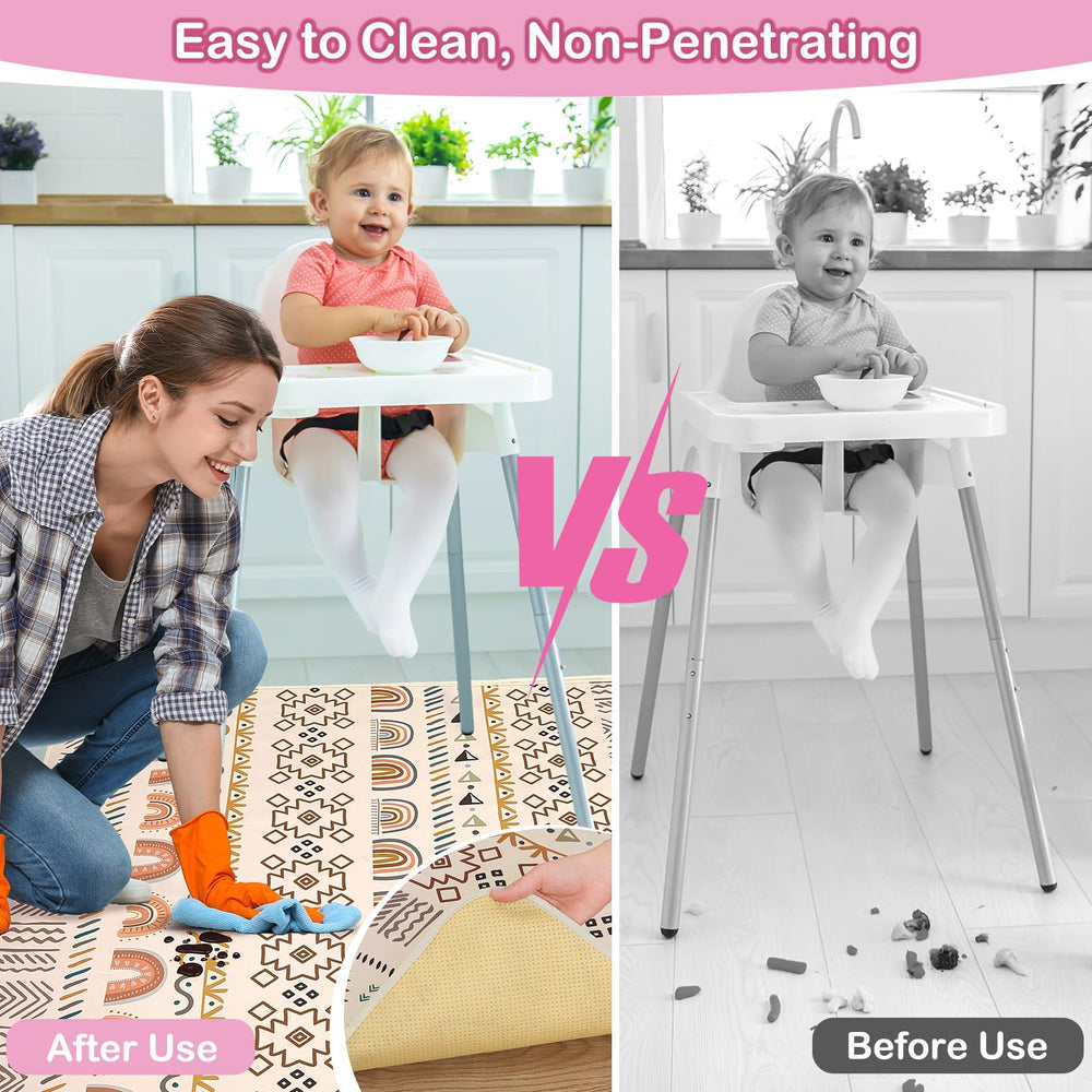 Basumee Splat Mat waterproof surface enables quick cleanup after meals.