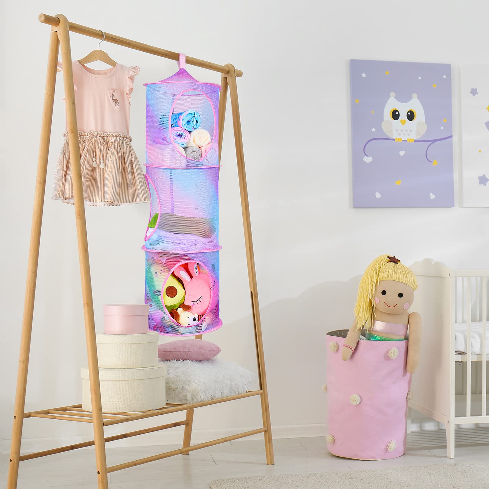 Basumee storage-hammock-2pcs-pack versatile hanging solution for bedrooms and playrooms.