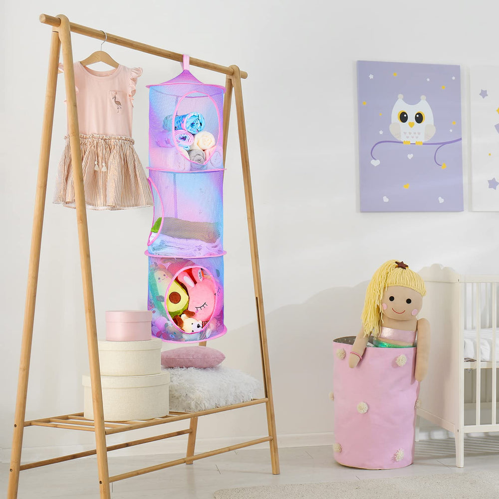 Basumee storage-hammock-2pcs-pack versatile hanging solution for bedrooms and playrooms.