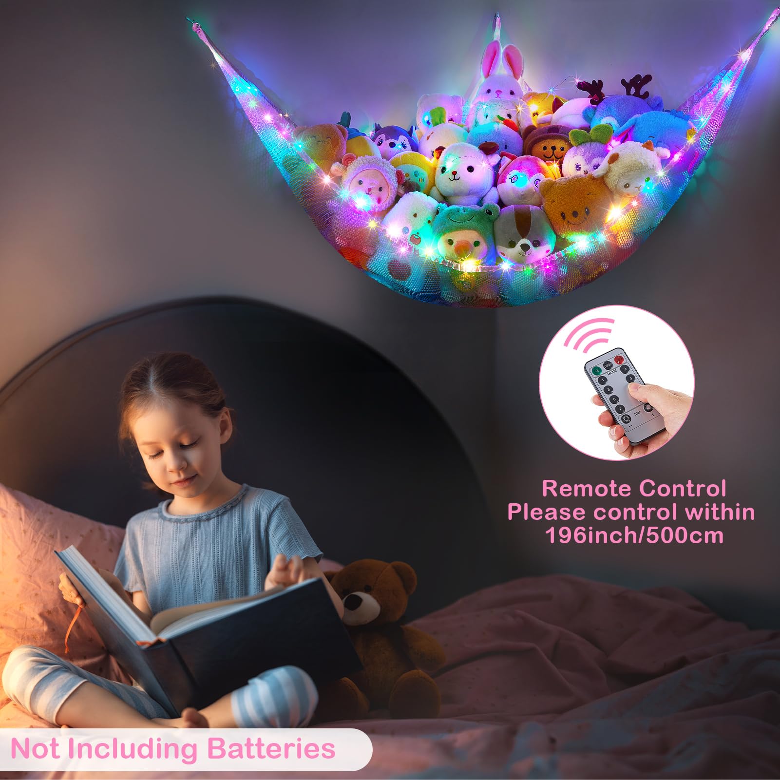 Basumee stuffed animals hammock-large-size ideal for big collections and quick cleanup.