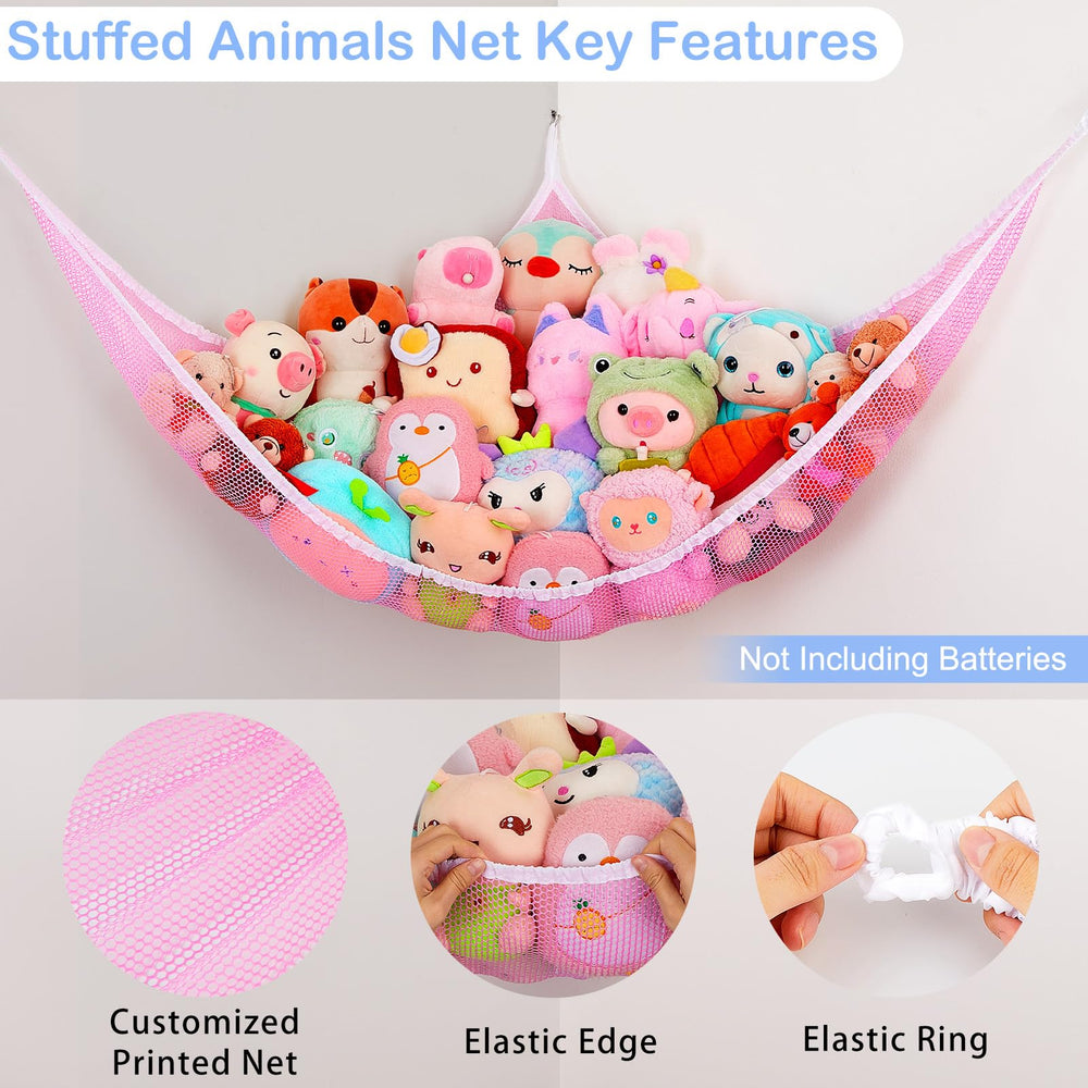 Basumee large size hammock holds many plush toys neatly.