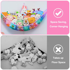Basumee stuffed animals hammock LED light panel adds decorative glow for playroom.