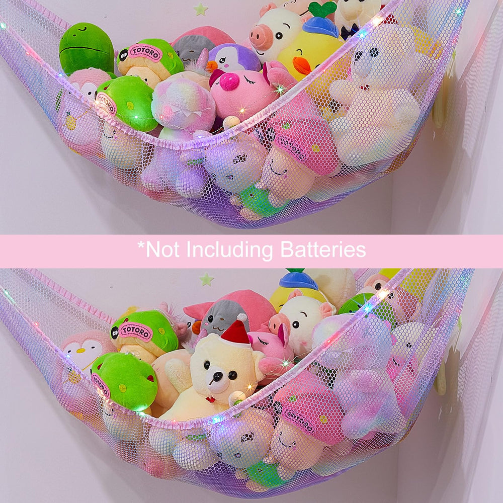 Basumee stuffed animals hammock remote control offers convenient lighting options.